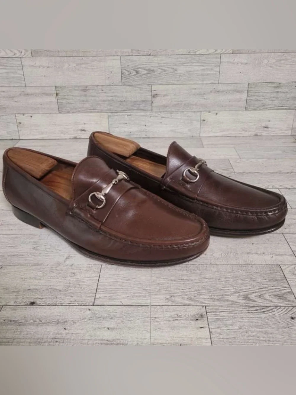 Men's Allen Edmonds Verona Brown Leather Horse Bit Loafers Size 10 Italy Made